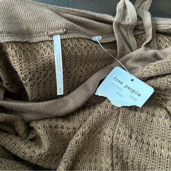 *NEW* Free People Sistine Hacci Cold Shoulder Top sweater Brown M - Picture 8 of 9